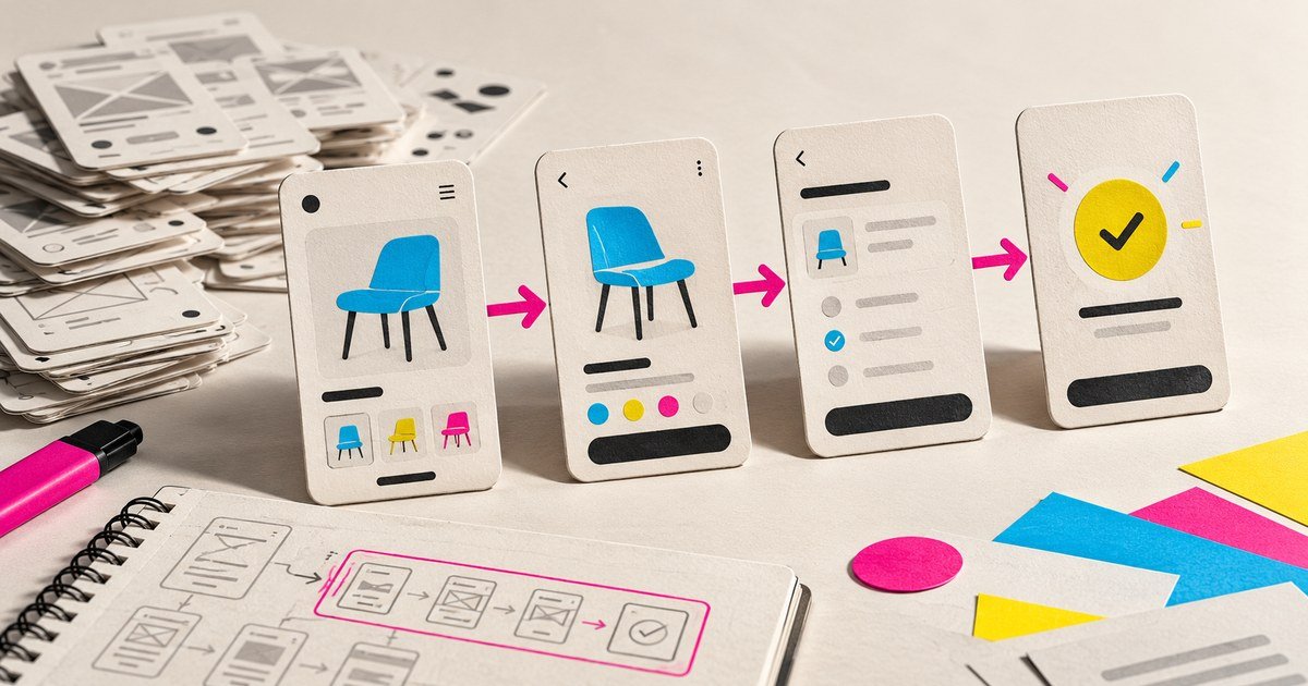 A prototype demonstrates a sequence from selection to confirmation.