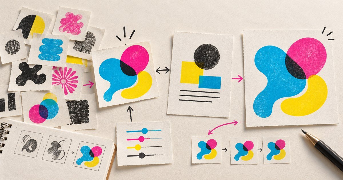 Unexpected abstract forms are refined into a consistent design direction.
